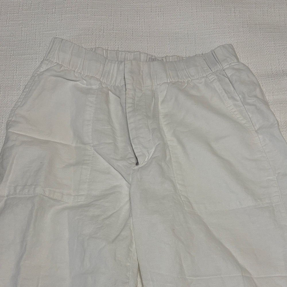 Gap white pleated linen ankle trousers